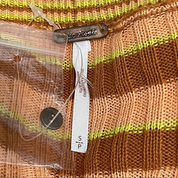 Free People Vista Cardi Striped Longline Button Front Size Small NWOT - Picture 10 of 11